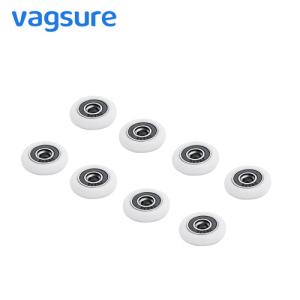 China Carbon Steel / POM Sliding Glass Shower Door Hardware Bearing Wheels White Color factory