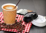 8oz 12oz Takeaway Coffee Cups Paper Drinking Cups with Plastic Cover
