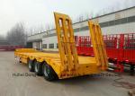 Gooseneck Tri-axle Hydraulic Ladder Lowbed Semi Trailer Heavy Machine 60ton