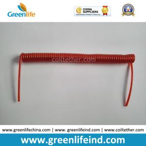 China Tool Coil Lanyard Cable Steel Wire Core Red Color Good Leash Coil Cord factory