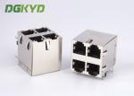 Right Angle PCB Mount Cat 3 2x2 Dual Deck 6p4c RJ11 Jack 4 Ports