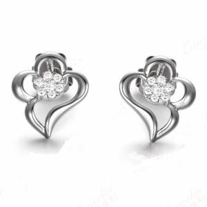 China High Quality White Gold 0.14 Carat Daimonds Stud Earrings for Women (GDE005) factory