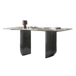 Simple Stainless Steel Marble Villa Square Dining Room Table