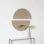 Half Moon Shape Tinted Bronze Double-Coated Silver Glass Mirror for Bathroom