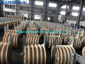 China 10kn Galvanised Five Wheels Conductor Pulleys Stringing Blocks For Power Transmission factory