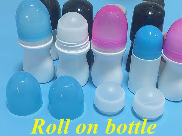 China 50ml HDPE empty round Plastic Roll on Deodorant Bottle Roller Fragrant Body Bottle Plastic Roll on Antiperspirant Bottle factory
