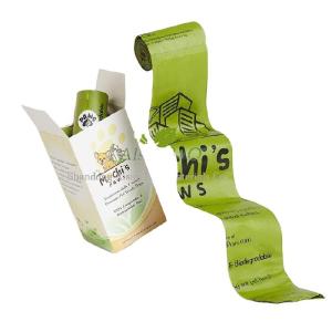 China Eco Friendly 100% Biodegradable and Compostable Wholesale Pets Poop Bag Dog Waste Bags Sustainable OEM Logo Accept 15 Micron BPI factory