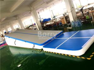 China Double Wall Fabric Blue Floating Water Inflatable Air Track Ramp For Slide factory