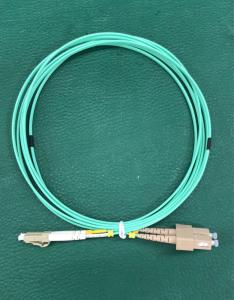 China SC LC Fiber Optic Patch Cord OM3 300 Duplex LSZH Jacket Aqua Color factory