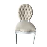 French Style new design classic white dining chair with linen fabric chair