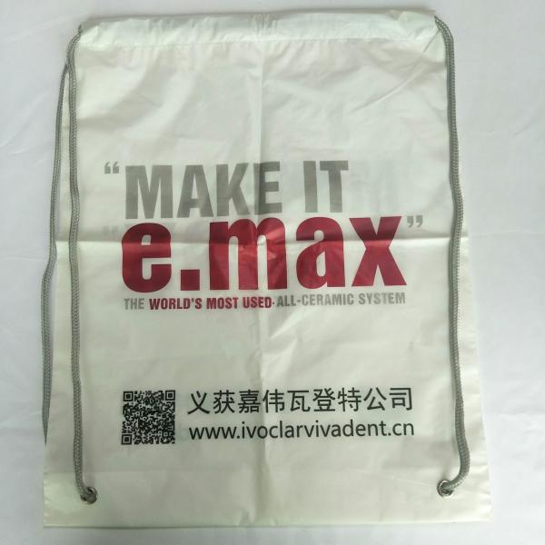 China Rope Shoulder Custom Plastic Drawstring Bags Double Layer Material Synthetic factory