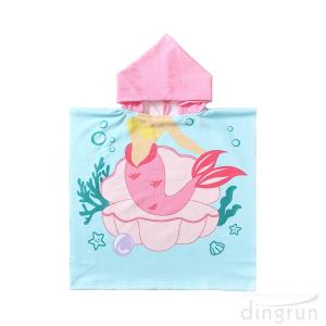 China Soft Microfiber Beach Towel for Kids Poncho Beach Towel Kids Hooded Towel factory