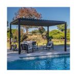 Adjustable Rainproof Roof Steel Pergola for Heavy Duty Outdoor Living Area Space