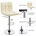 Modern Counter Height Swivel Barstools Height Adjustable PU Leather Chair from