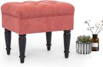 Modern Mid Century Ottoman Stool Seat , Small Ottoman Stool Light Coral Pink