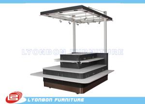 China MDF Shopping Mall Wooden Kiosk With Wheels , SGS Mobile Display Kiosk factory