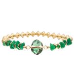 Handmade Gravel Beads Bracelets With Gyro Shaped Copper Fittings Faceted Crystal