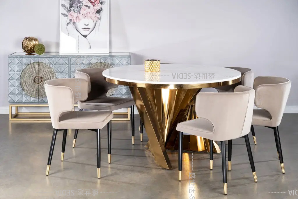 Round Light Luxury Hotel Room Table 0.78 M Height
