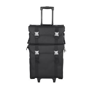 China Black Makeup Vanity Case Portable Organizer Box With Oxford Cloth Material factory