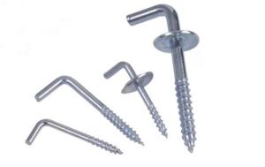 China Zinc Plated Square Metal Screw Hooks Right Angle Industrial Usage factory