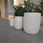 Modern Reinforced Clay Planter Textured Surface For Minimalist Style