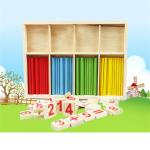 Figure Blocks Counting Sticks Education Wooden Toys Building Intelligence Block