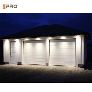 China Apartment Aluminum Garage Door Three Stripes Remote Control Sectional 8X7 Clear Roll Up Insulated With Pedestrian factory