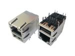 Shieled Dual RJ45 Jack USB 2.0 1 - 1.5A High Electrical Strength PA46 Plastic