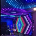 LED Double Decker Fireproof Velvet Vision Curtain for Bar Event Night Club Stage