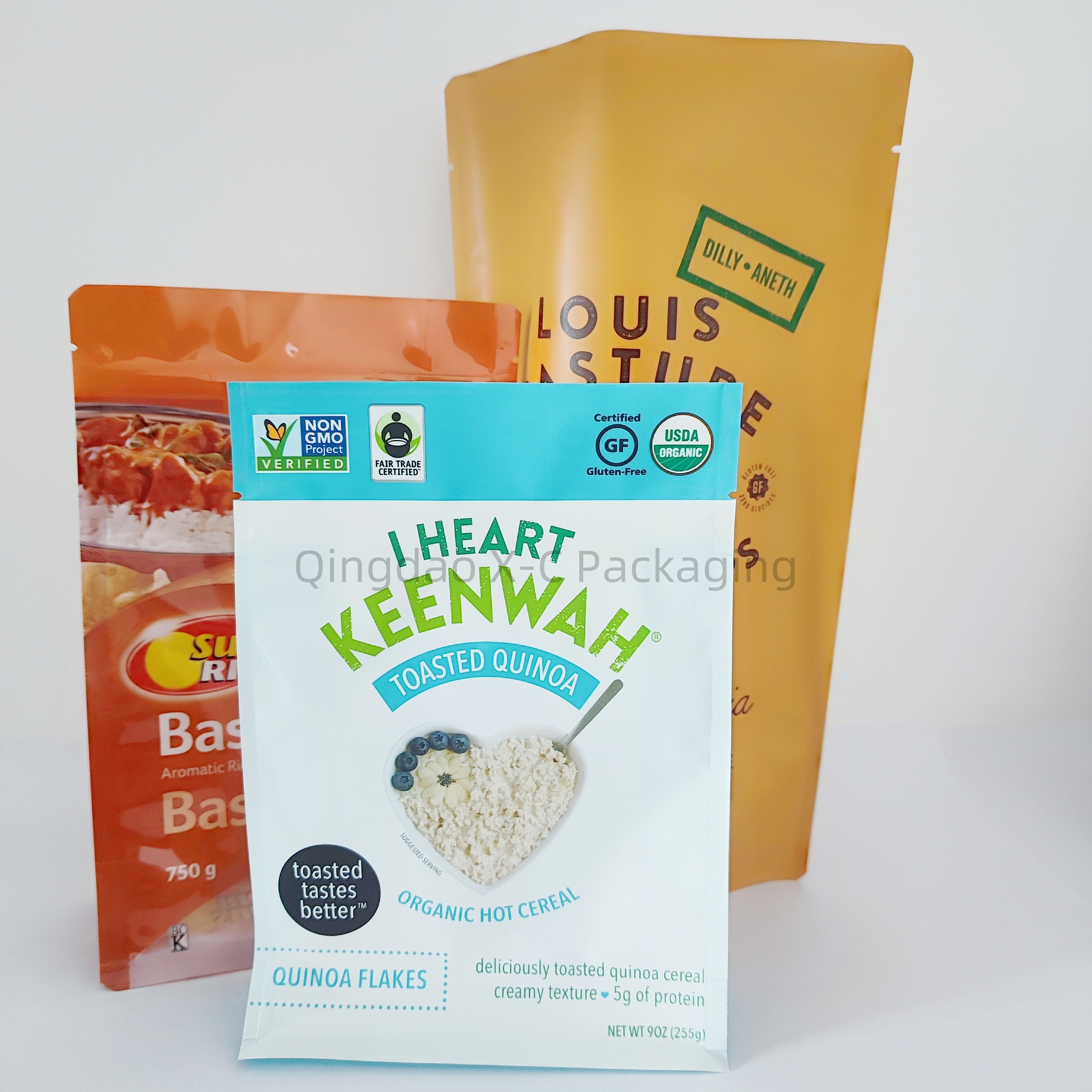 Laminated Stand Up Bag Gravure Print Glossy Food Grade Standing Packing Pouch