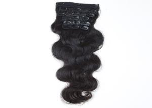 China Black Women Clip In Natural Hair Extensions Soft Clean Full Cuticles Attached factory