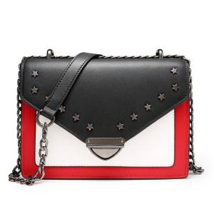 China Rivets Shoulder Bags Real Leather Handbags with Chain Lady Daily Bag factory