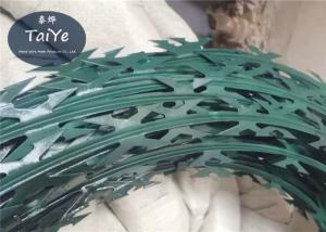 China PVC Coated Razor Barbed Wire CBT 60 Epoxy Single Coil Without Clips factory