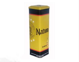 China CMYK Printing 750ml Square Metal Tinplate Gift Tin Can For Wine Bottle Packaging factory