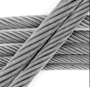 China 6*12 7FC 5mm 300m Coil Galvanized Wire Rope for Bunding Steel Grade Stainless Steel factory