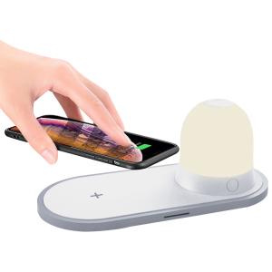 China Qi Wireless Charger 10W Fast Charging PAD for Mobile Phone With LED night Light factory