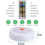 4.5VDC Battery Powered Led Wardrobe Lights 0.5W Remote Controlled Puck Lights