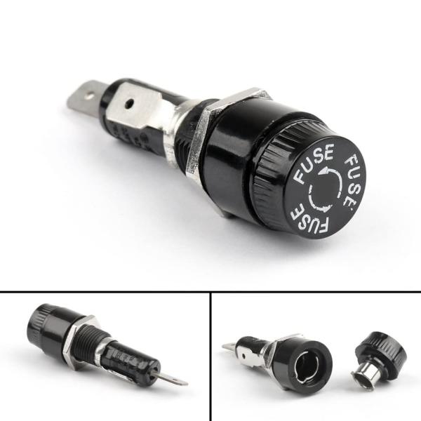 R3-14C H3-14 Single Pole Mini Fuse Holder Bayonet Cap 10A 250 VAC .250 Inch Male