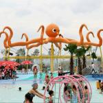 Customized Outdoor Octopus Spray For Aqua Play Water Park Items Fiberglass