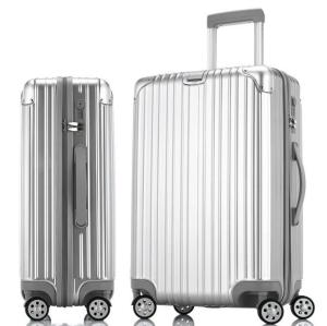 China REACH Silver PC ODM Four Wheel Hard Shell Suitcase factory