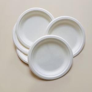 China 6 Inch Round Disposable Paper Plate Sugarcane Pulp Paper Party Plate Compostable 100% Biodegradable Bagasse Plates factory