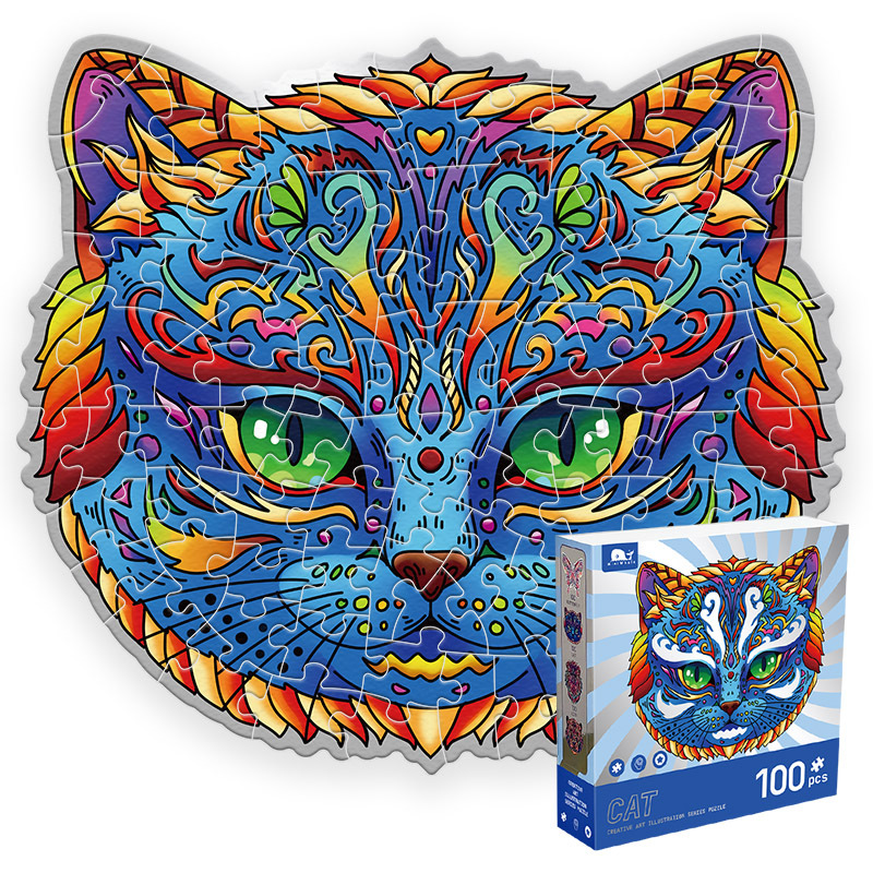 Paper Material 100 Piece Irregular Jigsaw Floor Puzzle Toy for Children's Education