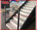 Double Steel Plate Staircase VK14S Railing tempered glass, Handrail b eech