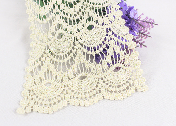 Embroidered Cotton Lace Collar Applique Water Soluble For Bridesmaid Dresses