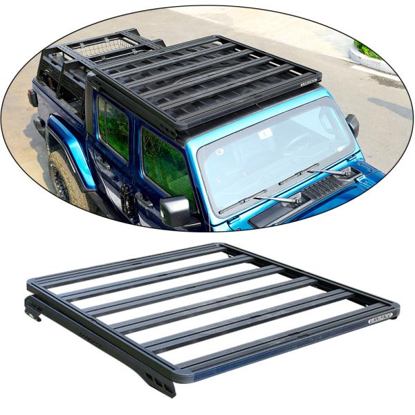 Black Aluminum Alloy Roof Rack for Jeep Wrangler JT 4x4 Offroad Car Luggage