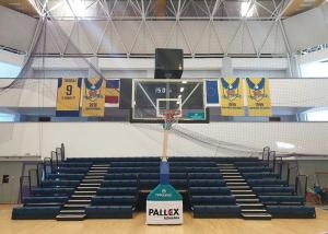 China Indoor Sport Hall Power Operated Retractable Seating with Bench Seating Customized Color factory