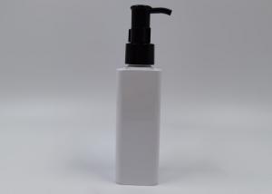 China White Empty Cleasing Oil Square Plastic Cosmetic Bottles With Pump 5.07oz factory