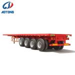 Container Twist Locks Flatbed Semi Trailer with 160mm Cross Beam and 12R22.5