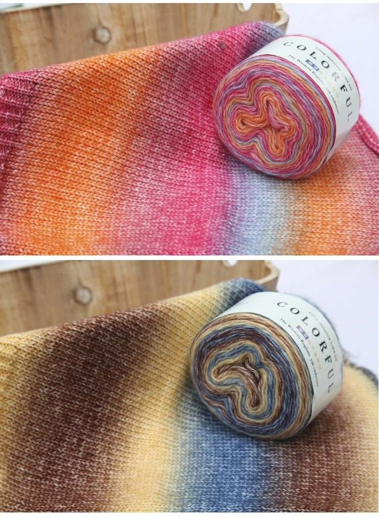 Soft Merino Wool Nylon Hand Arm Knit Yarn Acrylic Blended Cotton Cakes Yarn