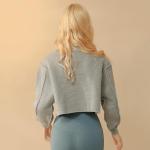 Outdoors Oversized Cropped Crewneck Sweatshirt Hoodie Crop Top Women'S Raw Hem